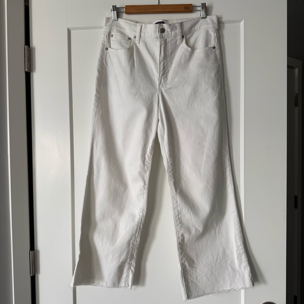 Like New J. Crew Factory White Wide-Leg Jeans